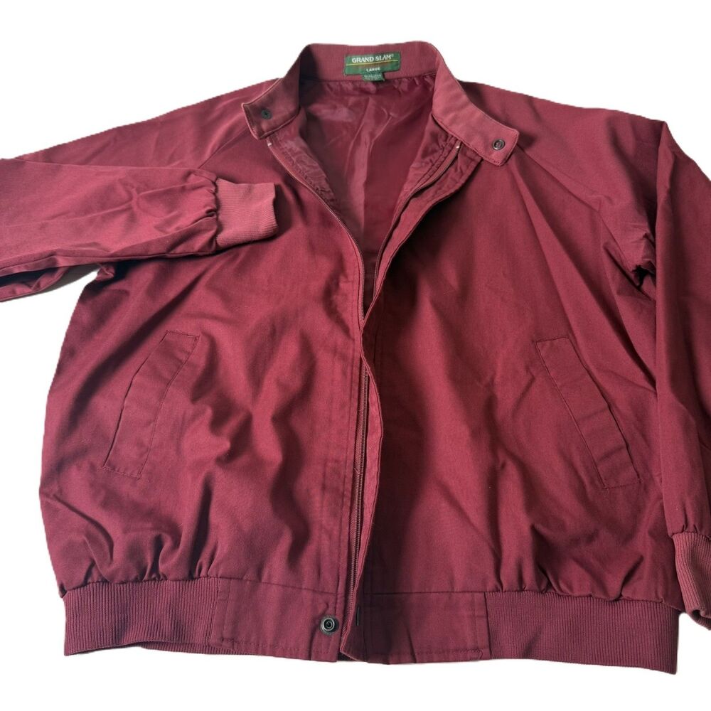 Vintage 80s Grand Slam Munsingwear Zip Jacket Light Weight, Size L, Burgundy